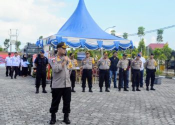 Satukan Persepsi Dalam Pengamanan TPS, Polres Bintan Gelar Simulasi
