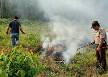Kapolsek Tanjungpinang Timur Himbau Warga untuk Tidak Membakar Lahan Walau Milik Pribadi