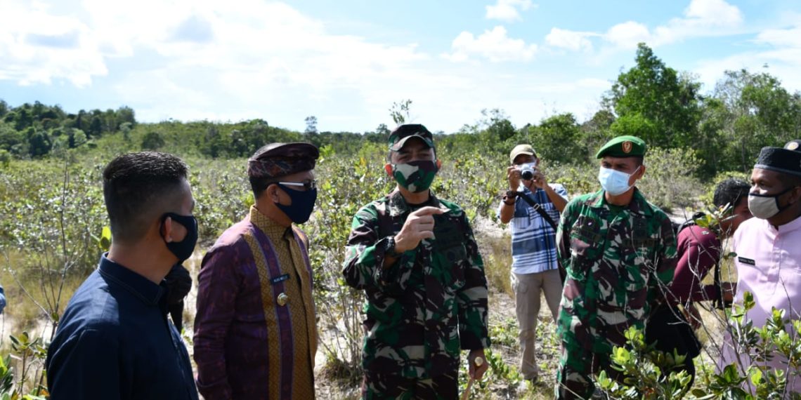 Danrem 033/WP Didampingi Bupati Tinjau Lokasi Lahan Pembangunan Kodim Lingga di Kecamatan Dabo Singkep