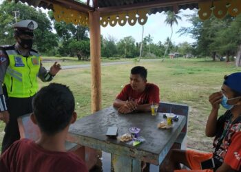 Atasi Penularan Covid-19, Satlantas Polres Lingga Gencar Mengimbau Warga