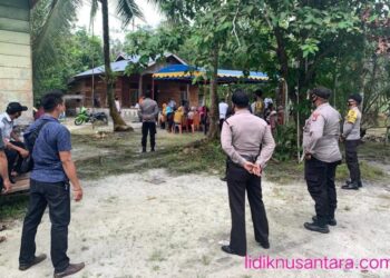 Pengamanan Kampanye terbatas, Polsek Singkep Barat Berikan Imbauan Tentang Protokol Kesehatan