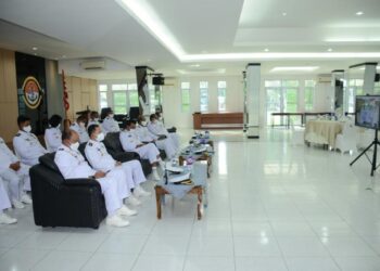 Melalui Virtual, Danlantamal IV Ikuti Upacara Hari Armada RI Tahun 2020