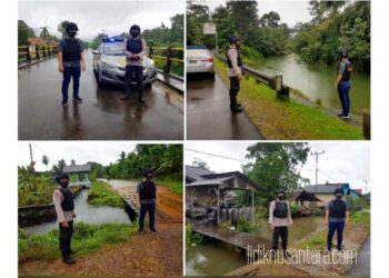 Antisipasi Banjir dan Longsor, Polsek Daik Lingga Laksanakan Patroli