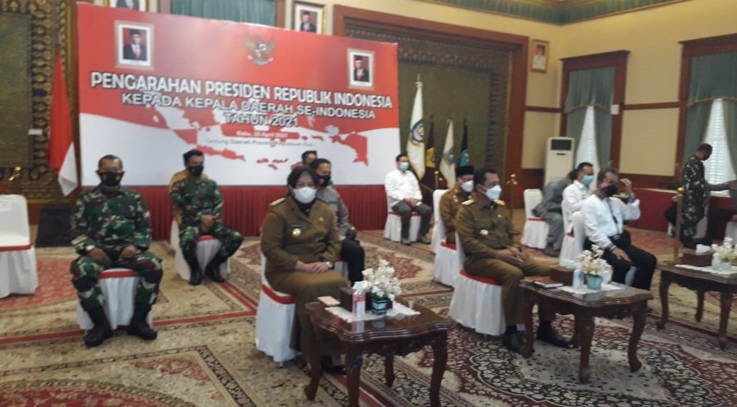 Melalui Vicon, Danlantamal IV Hadiri Pengarahan Presiden kepada Kepala Daerah