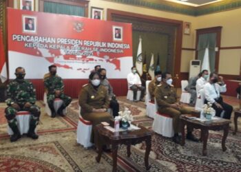 Melalui Vicon, Danlantamal IV Hadiri Pengarahan Presiden kepada Kepala Daerah