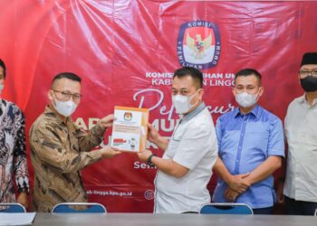 Bupati Lingga Bahas NPHD Pemilu 2024 Saat Silaturahmi ke KPU