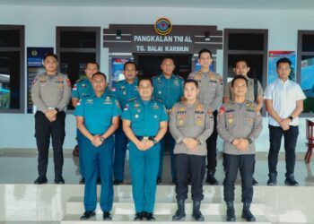 Jalin Sinergitas TNI Polri, Kapolres Karimun Kunjungi Lanal Tg. Balai Karimun