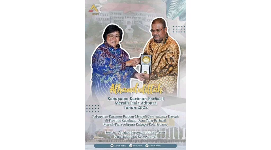 Kabupaten Karimun Berhasil Raih Adipura Untuk Keempat Kalinya