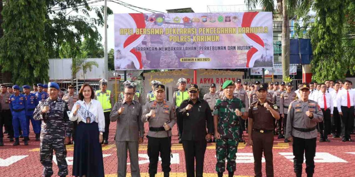 Polres Karimun Gelar Apel Bersama, Deklarasi Pencegahan Karhutla