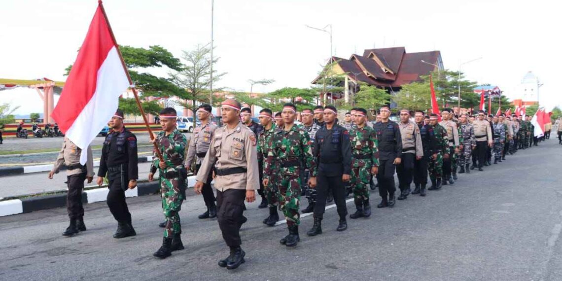 Polres Karimun Laksanakan Kirab Kebangsaan Merah Putih Bersama TNI-Polri