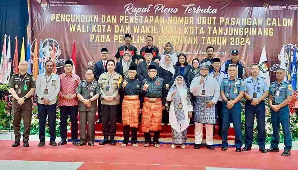 KPU Tetapkan Nomor Urut Paslon Pilkada Tanjungpinang: Rahma-Riza 1 dan Lis-Raja 2