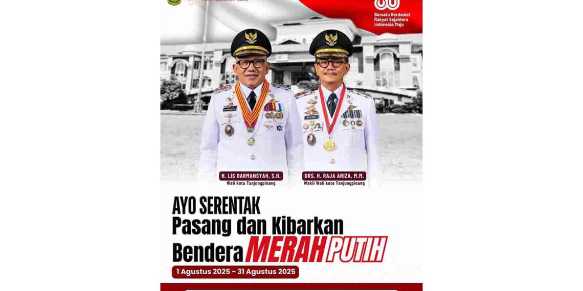 Semangat Merah Putih, Warga Tanjungpinang Diimbau Kibarkan Bendera Sepanjang Agustus