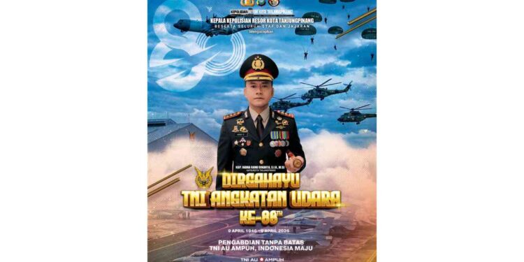 Sinergi Penjaga Kedaulatan, Polresta Tanjungpinang Beri Selamat HUT ke-80 TNI AU