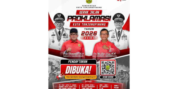 Pendaftaran Gerak Jalan Proklamasi Tanjungpinang 2026 Dibuka, Cukup Daftar Secara Online