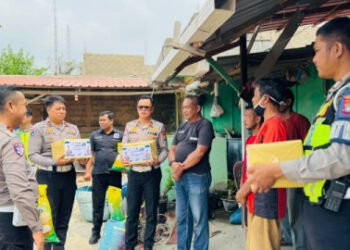 HUT Polantas ke-71, Satlantas Karimun Salurkan 40 Paket Sembako