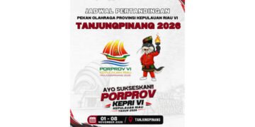 Porprov VI Kepri 2026 berlangsung 1–8 November di Tanjungpinang dengan 30 cabang olahraga. Simak jadwal dan lokasi pertandingannya.